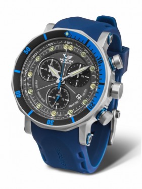 pnske hodinky Vostok-Europe LUNOCHOD-2 chrono line  6S30/6205213 modr silikn
