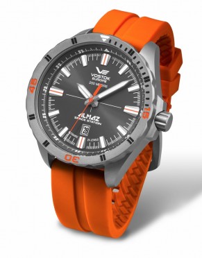 pánske hodinky Vostok-Europe ALMAZ titanium line NH35A/320H263 oranžový silikón