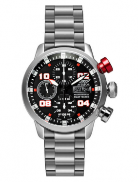 pánske letecké hodinky AVIATOR model Professional P.4.06.0.017 s automatickým náťahom a stopkami