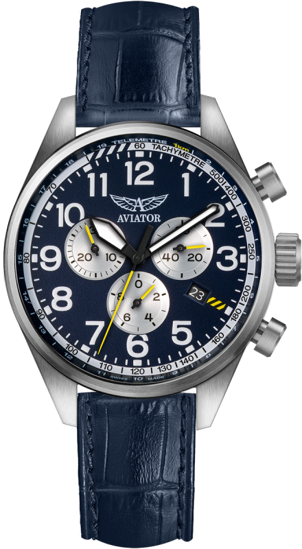 pánske hodinky AVIATOR model Airacobra P45 Chrono V.2.25.0.170.4